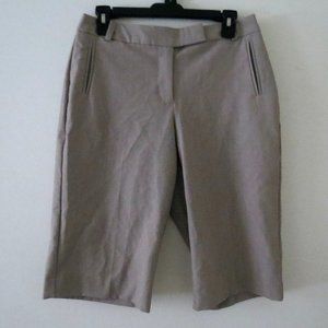 NEW Gray/tan high rise modern fit Bermuda shorts